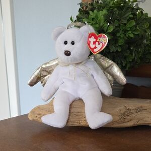 Ty HALO 2 Bear Plush w Shimmering Gold Wings